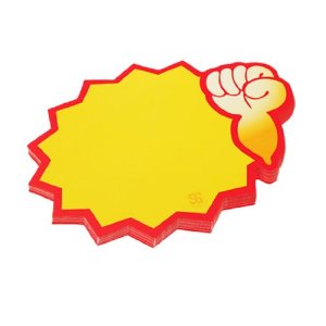 Amazon.com : Clench Fist Yellow Paper Advertising Price Sign Card ...