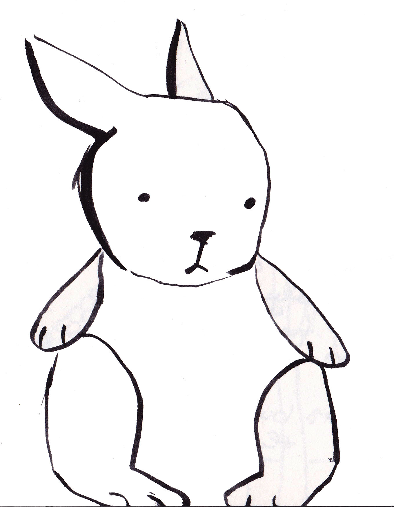 Bunny Line Drawing - ClipArt Best