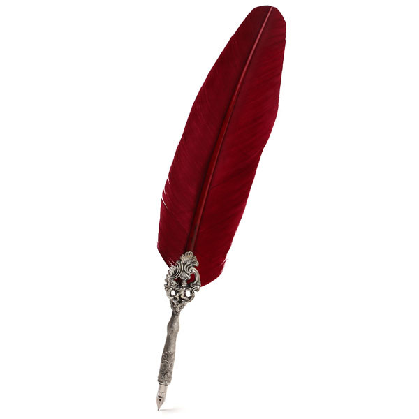 Feather Quill Pen - Burgundy – The Getty Store