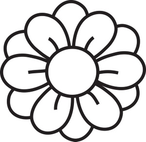 Clipart black and white flower