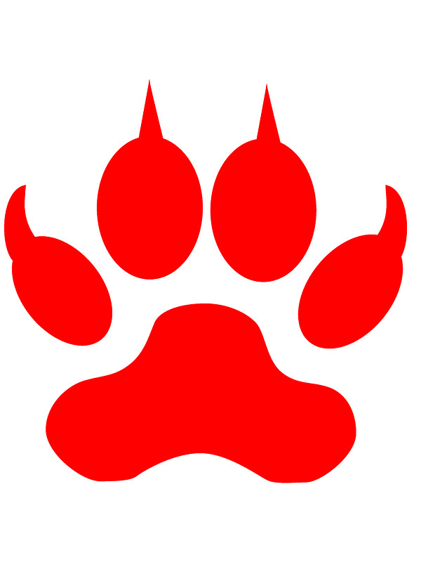 Red cougar print clipart