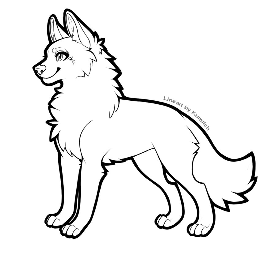 FREE Wolf Lineart by Kumilch on DeviantArt