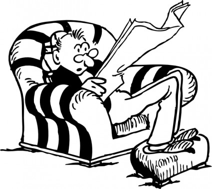 Slouching Man Reading Paper clip art Vector clip art - Free vector ...