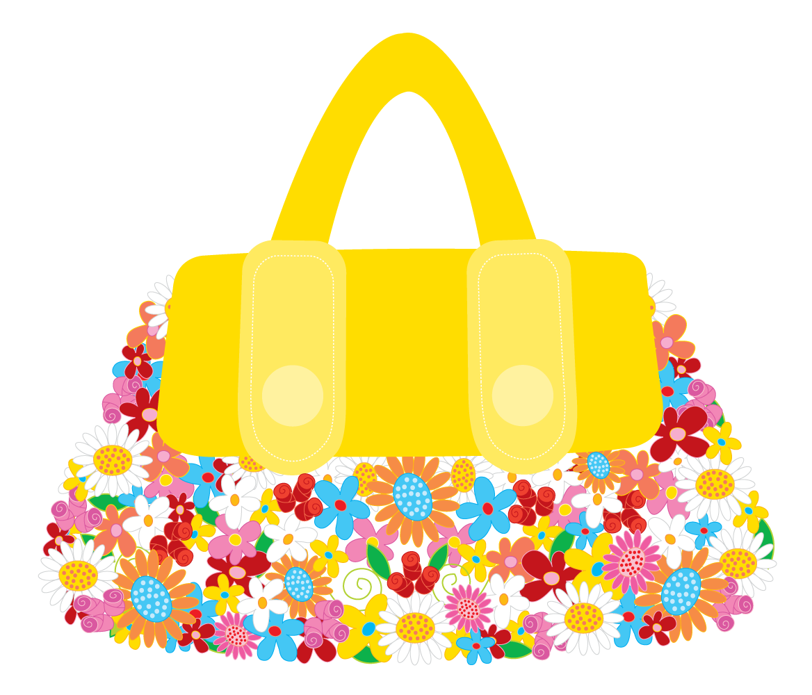 Vector bag flowers Free Vector
