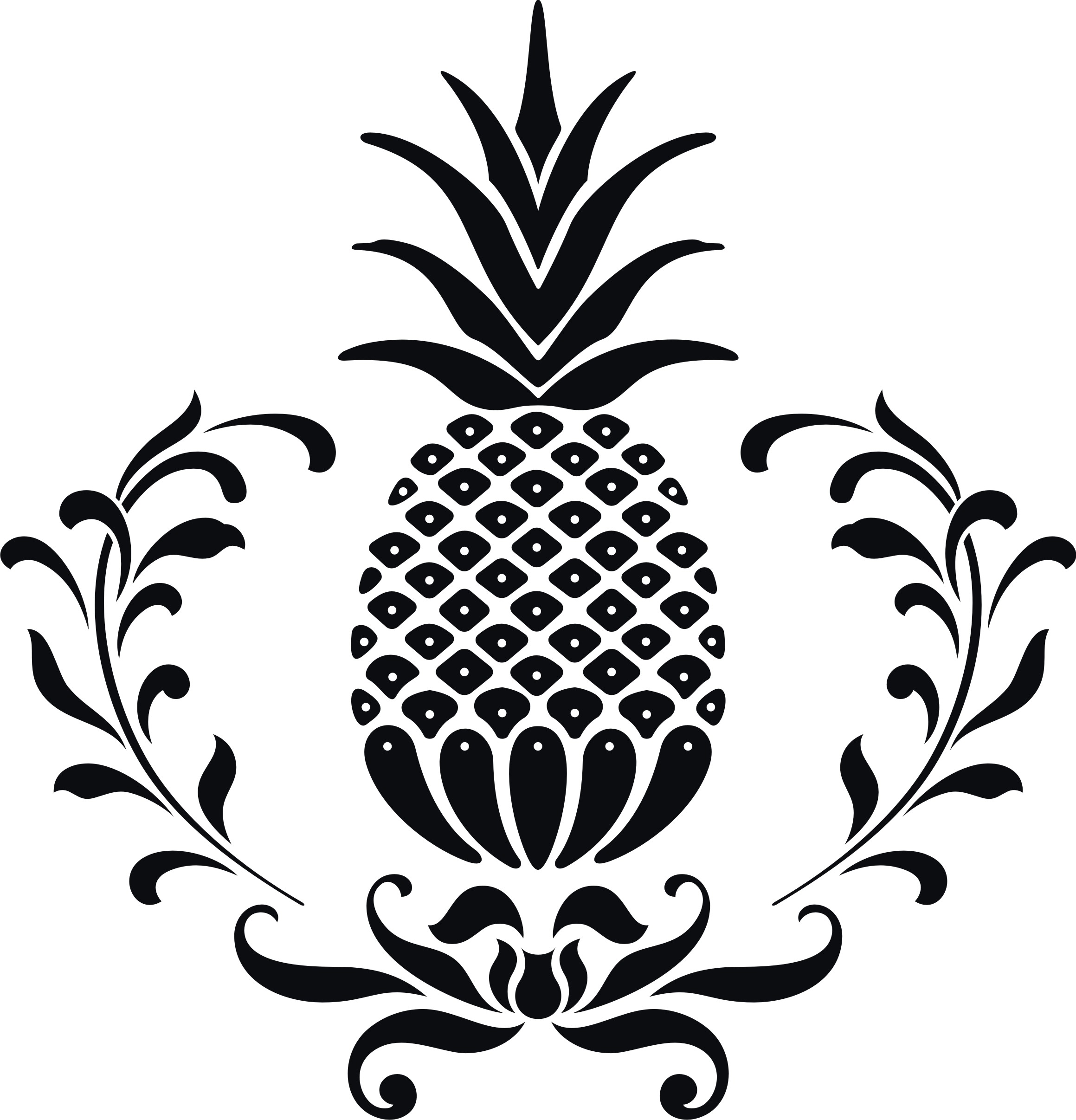 Hawaiian pineapple doing the shaka hand sign vector clip art ...