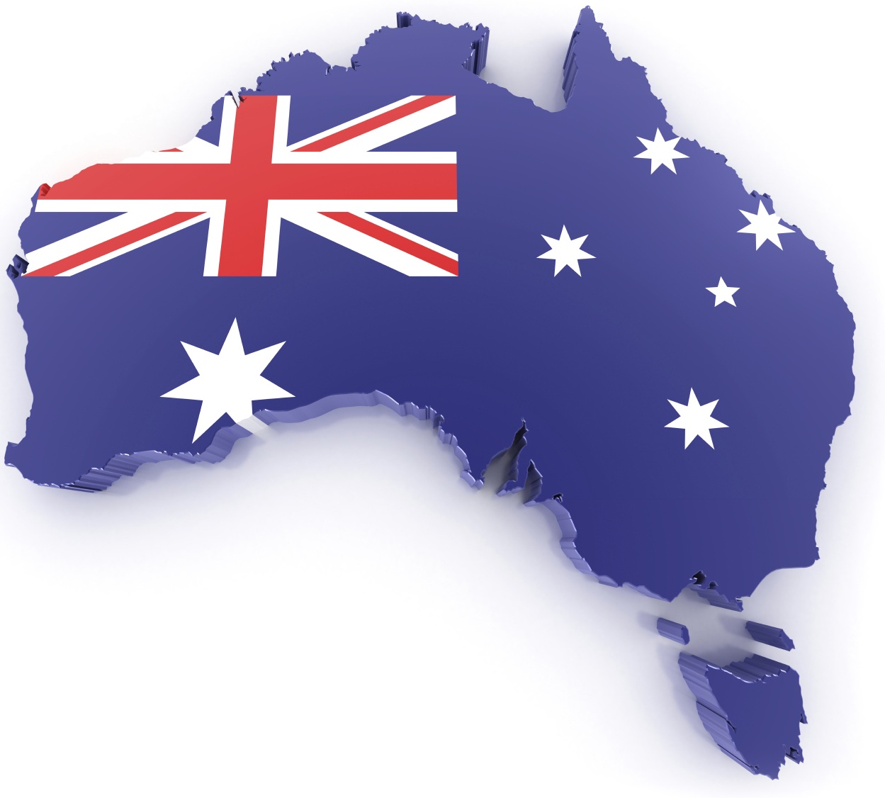 Australia flag map clipart