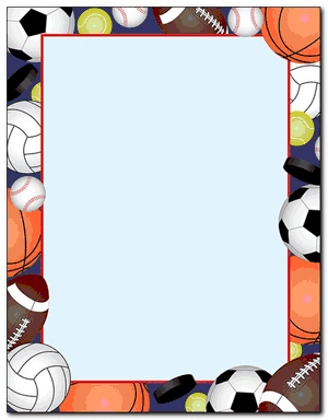 Baseball Border Paper - Paper with Baseball Border