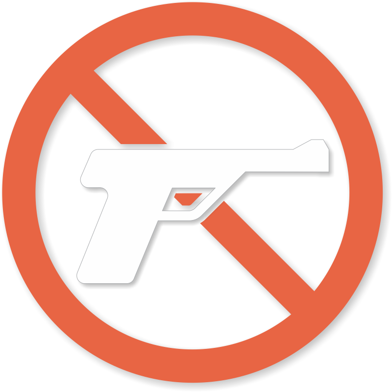 No Gun Symbol Glass Decal | High Quality, Low Prices Signs, SKU: LB-