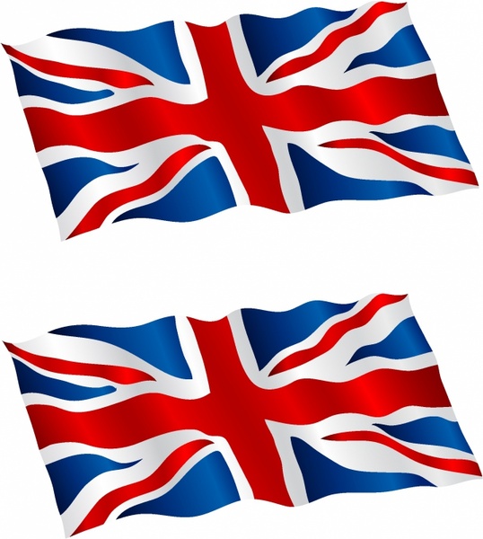 British Flag Flying in the Wind Free vector in Adobe Illustrator ...