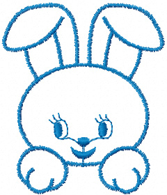 Little happy bunny face free machine embroidery design