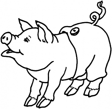 Pig Outline coloring page | Super Coloring