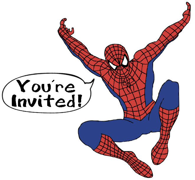 Spiderman Invitation Clip Art