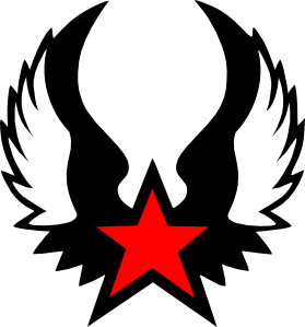 Red Winged Star Clip Art - vector clip art online ...