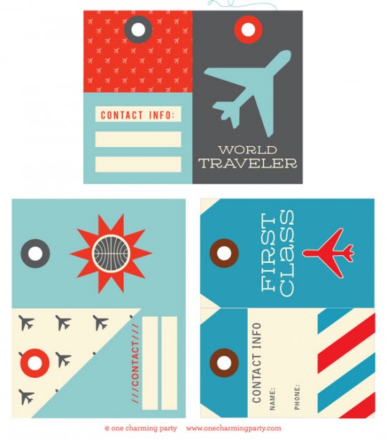 One Charming Party | Birthday Party Ideas › kids' luggage tags