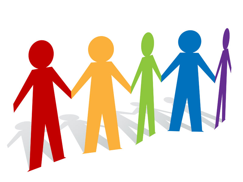 5 people holding hands clipart