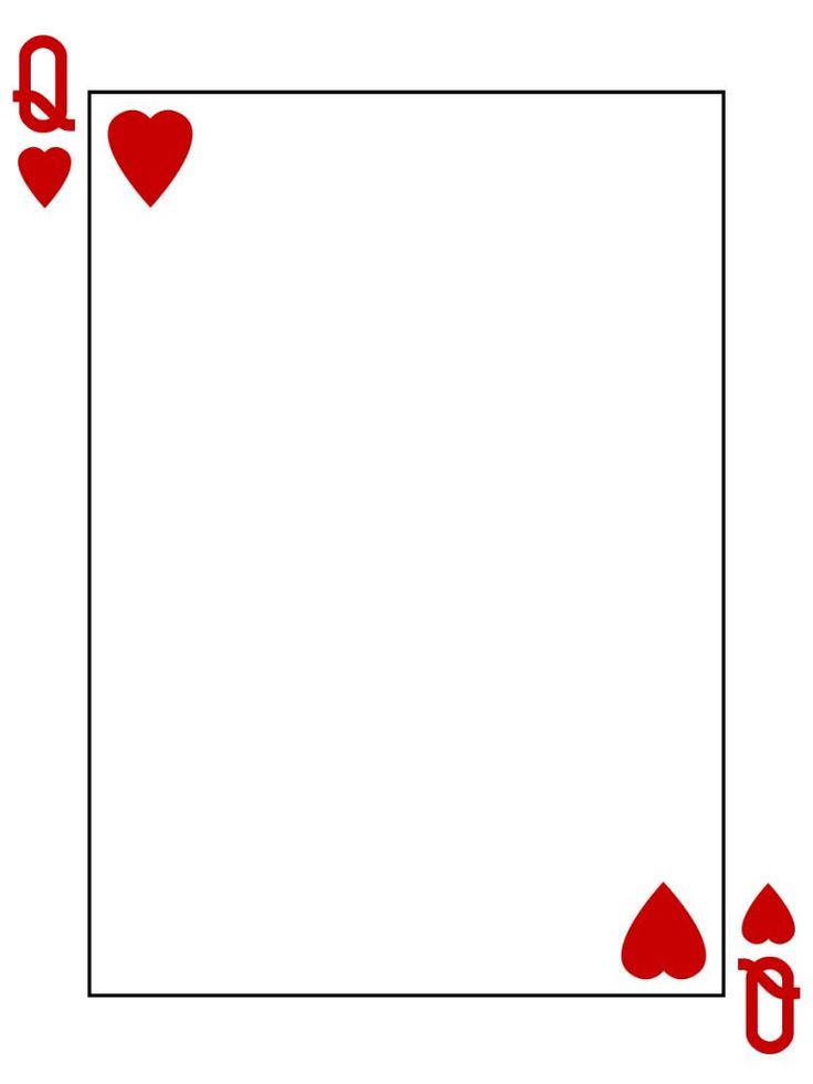 Printable Queen Of Hearts Card