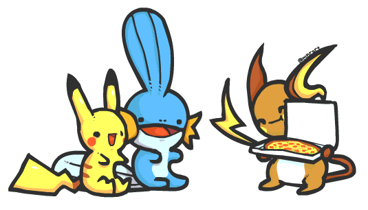 Image - Pikachu pizza party by mnrart-d4kce7x.gif | Animal Jam ...