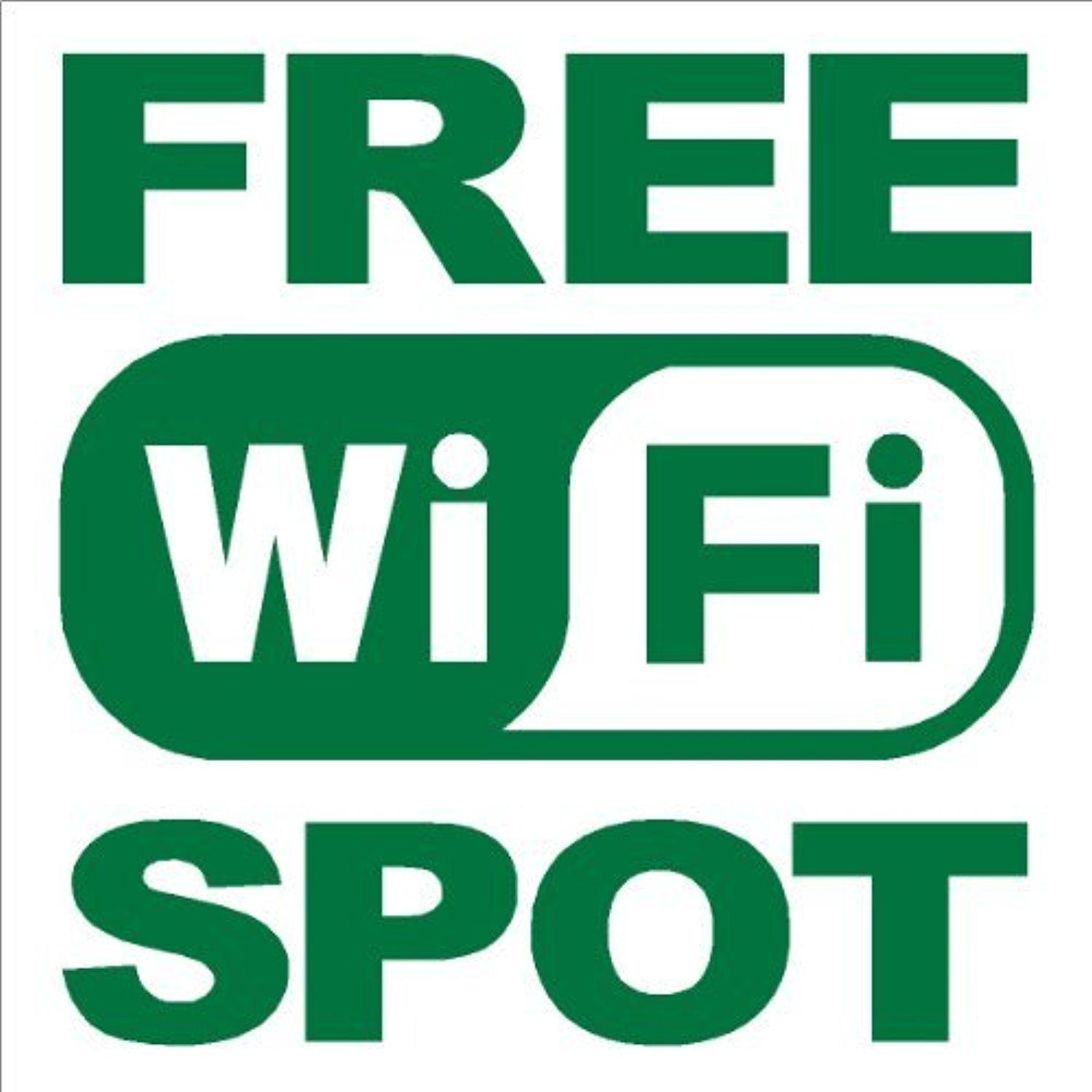 FREE WIFI SPOT sticker on Vinyl external back sticky by Signs of ...
