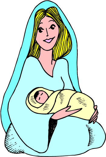 Mary And Baby Jesus Clipart