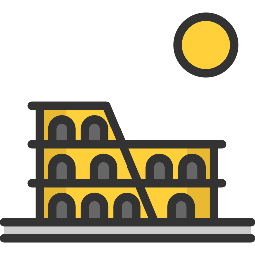 Colosseum, tourism, rome icon