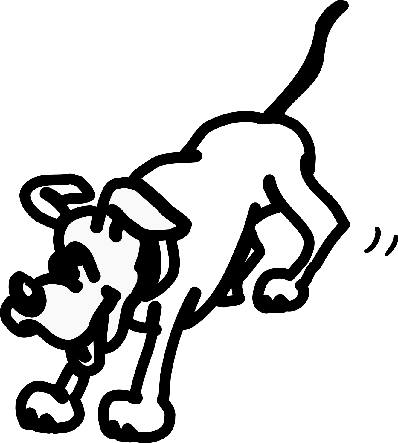 ArtFavor cartoon dog black white line art coloring ...