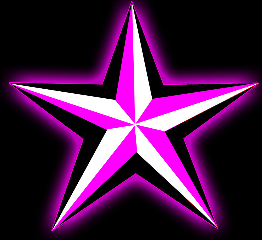 Nautical star pink glow by ScribblingTend