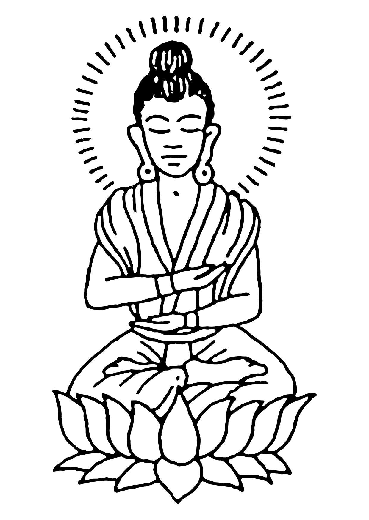 Buddha Hands Line Art