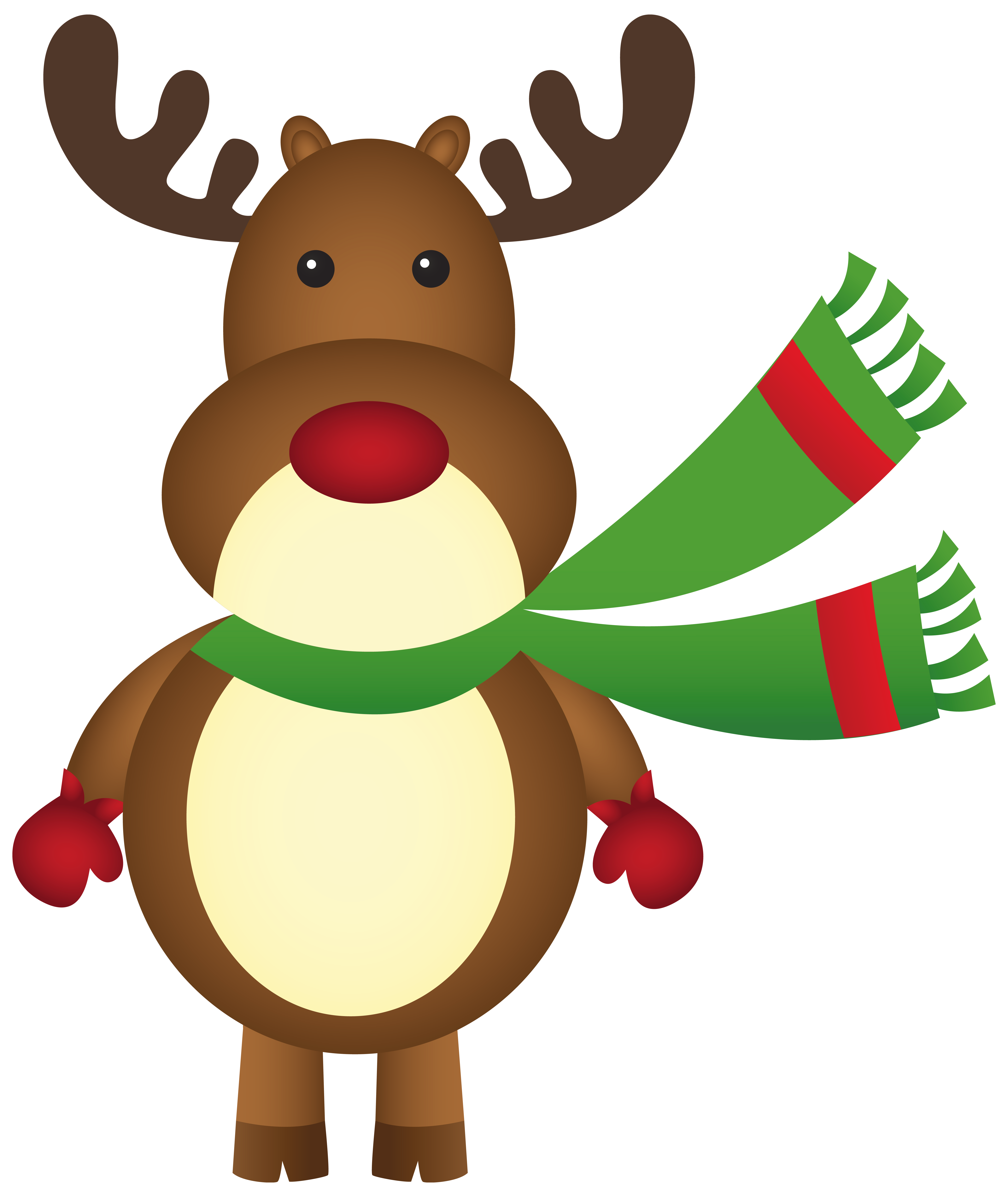Christmas Rudolph with Scarf PNG Clipart Image