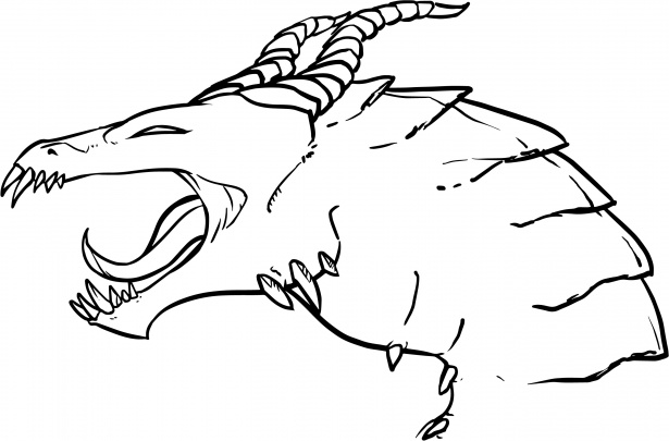 Dragon Lineart Drawing Free Stock Photo - Public Domain Pictures