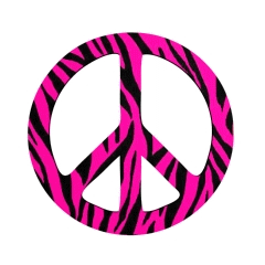 Pink Zebra Peace Sign - ClipArt Best