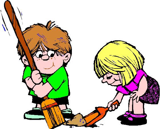 Students Clean Up Room Clipart