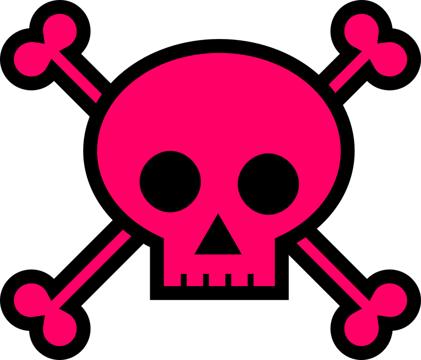 Girly skull and crossbones clip art
