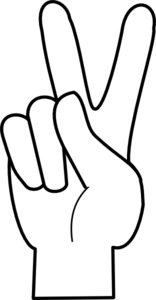 Peace sign fingers clipart
