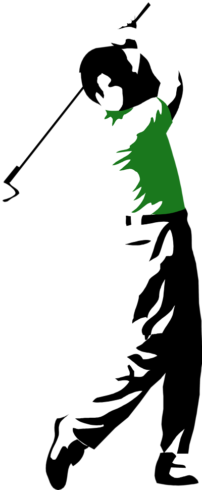 Golfer swinging clipart