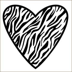 Zebra Heart Vinyl Wall Decal from Stencils and De