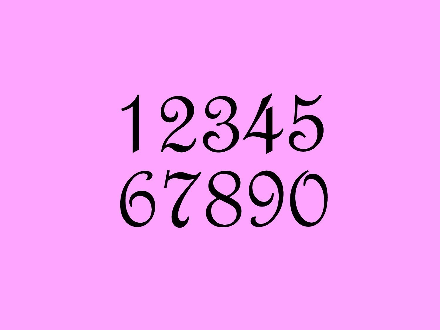 STENCIL 2 Inch French Script Numbers by ArtisticStencils