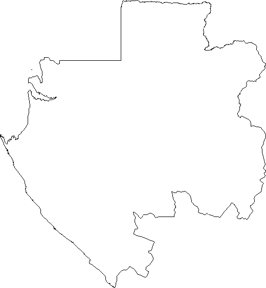 Blank Outline Map of Gabon