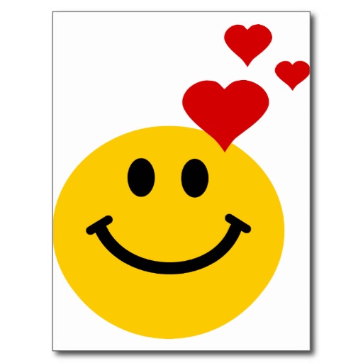 Smiley in Love Post Card from Zazzle.