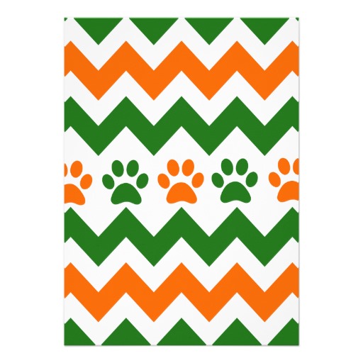 Chevron Puppy Paw Prints Orange Lime Dog Lover Personalized ...