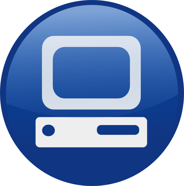 Blue Computer Desktop clip art - vector clip art online, royalty ...