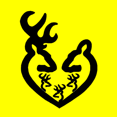 8 Inch Browning Deer Heart with 3 Baby Bucks Decal Sticker ...