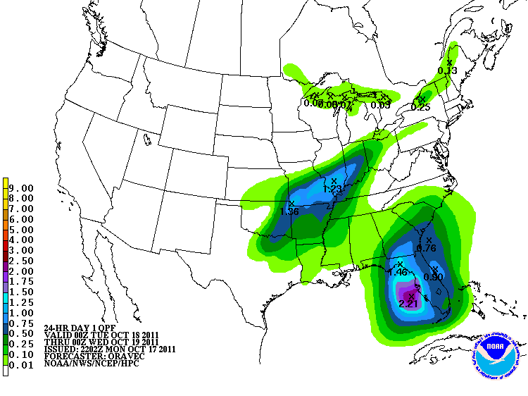 Slipping between two lows — it will rain, but not as much as east ...