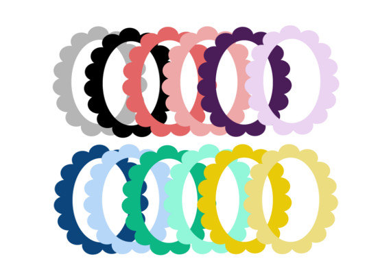 12 Pieces // Frame Clipart // Oval Clipart // by creativeknitch