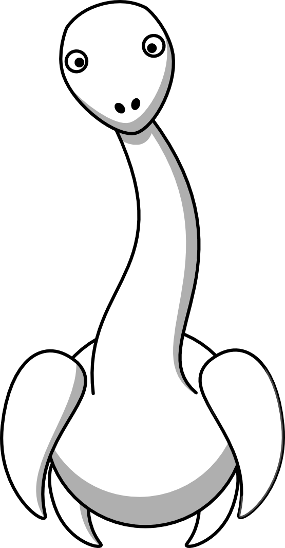 Studiofibonacci Cartoon Plesiosaur Black White Line Art Coloring ...