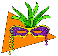 Mardi Gras Clip Art - Masks on Orange and Blue Triangles - Mardi ...