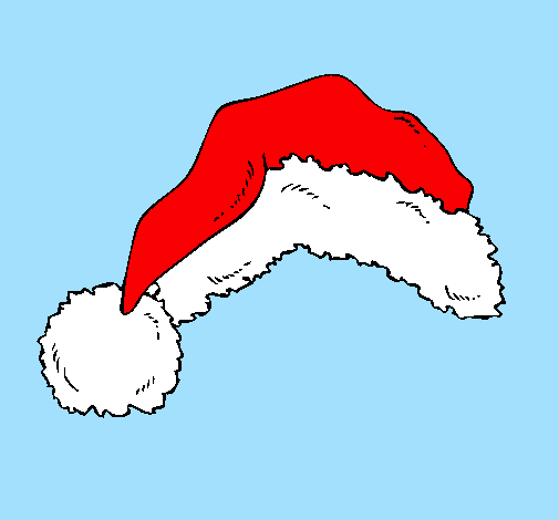 Colored page Santa hat painted by Celia Mcswiney