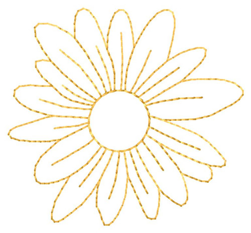 Outlines Embroidery Design: Flower Outline from Grand Slam Designs