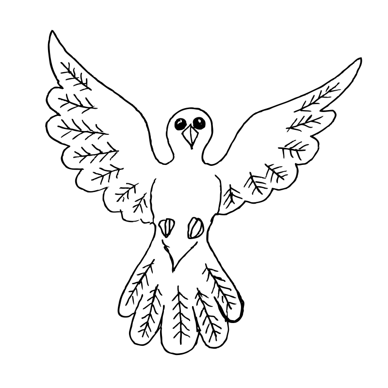 Clipart - Dove Bird Outline Drawing