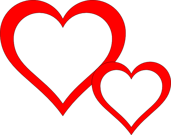 Two Hearts clip art - vector clip art online, royalty free ...