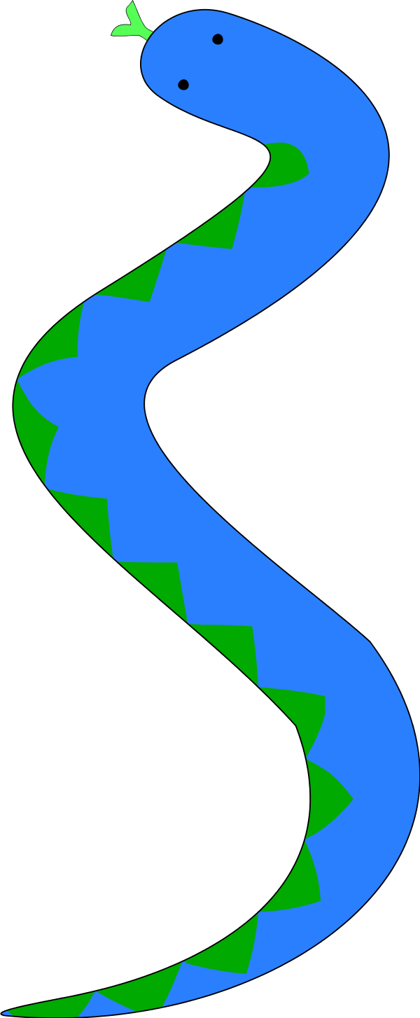 Green snake with red belly - vector Clip Art